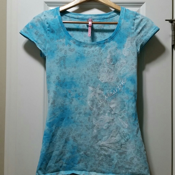 Luckee Lady tshirt from St. Maarten with seashells - Picture 1 of 6